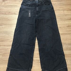 Fashion Nova Black Flare Wide-Leg Jeans
